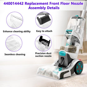 Earthtec 440014442 nozzle connected to a carpet cleaner ensures secure attachment.