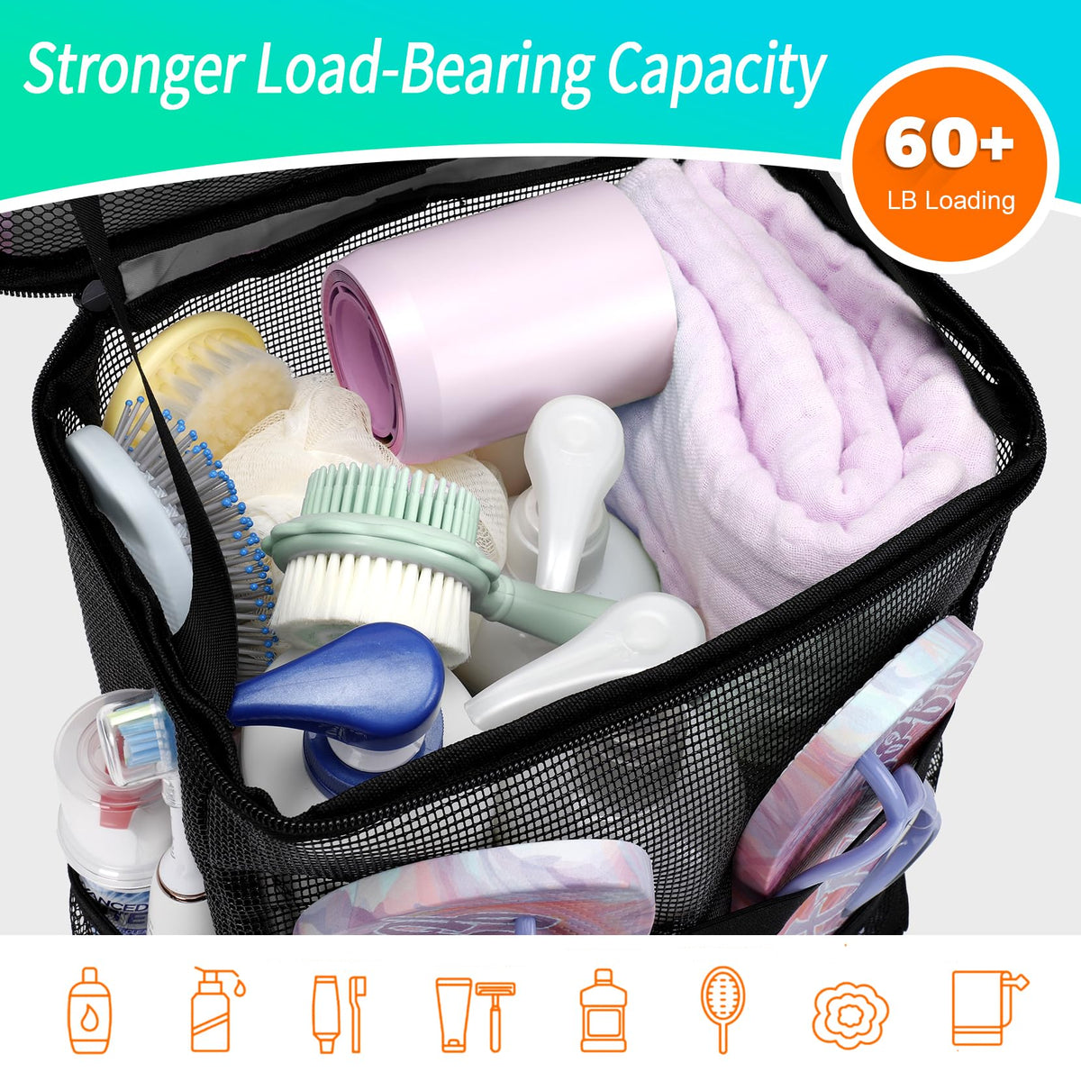 EaseGave large capacity toiletry bag, inside compartment keeps full-size items organized