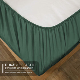 EaseHome dark green pillowcases rest neatly, ready for a restful night.