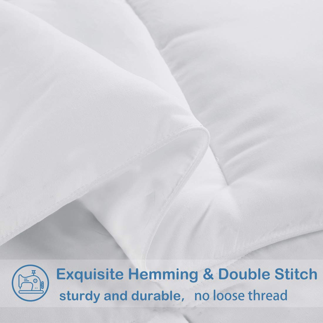 EASELAND corner tabs detail for easy duvet attachment.