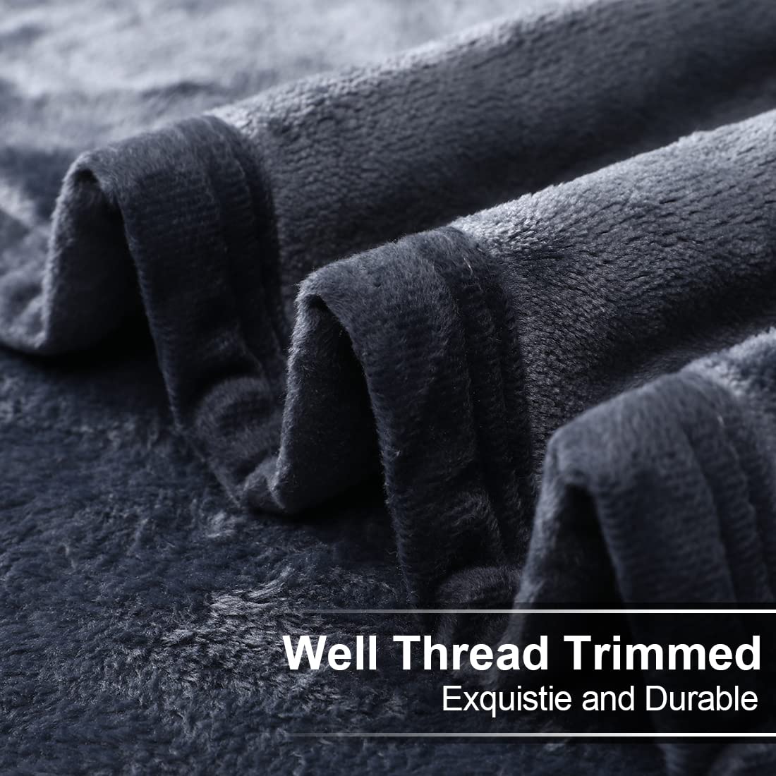 EASELAND dark grey queen-size blanket complements modern decor.