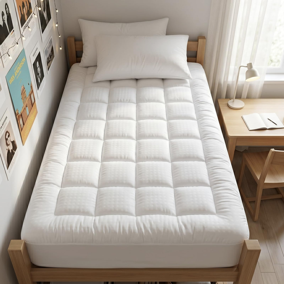Deep-pocket 21 inch design keeps the pad secure on deep mattresses.