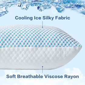 EASELAND Firm Pillows dual-sided cooling cover for cooler nights and moisture-wicking comfort.