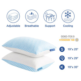 EASELAND queen-size two-pillow set displayed on a bed for versatile sleeping styles