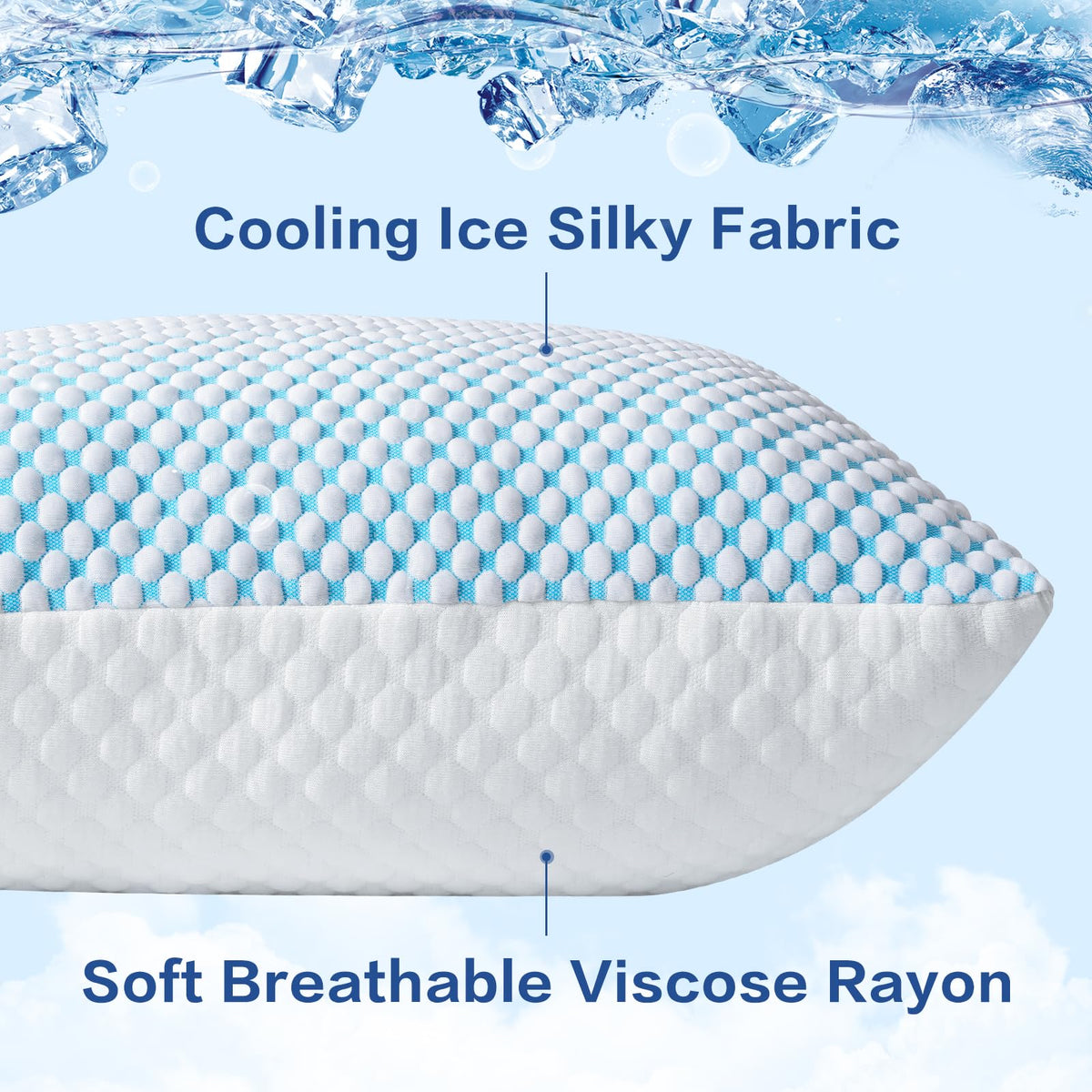 Easeland firm pillow features removable cooling cover for hot sleepers.