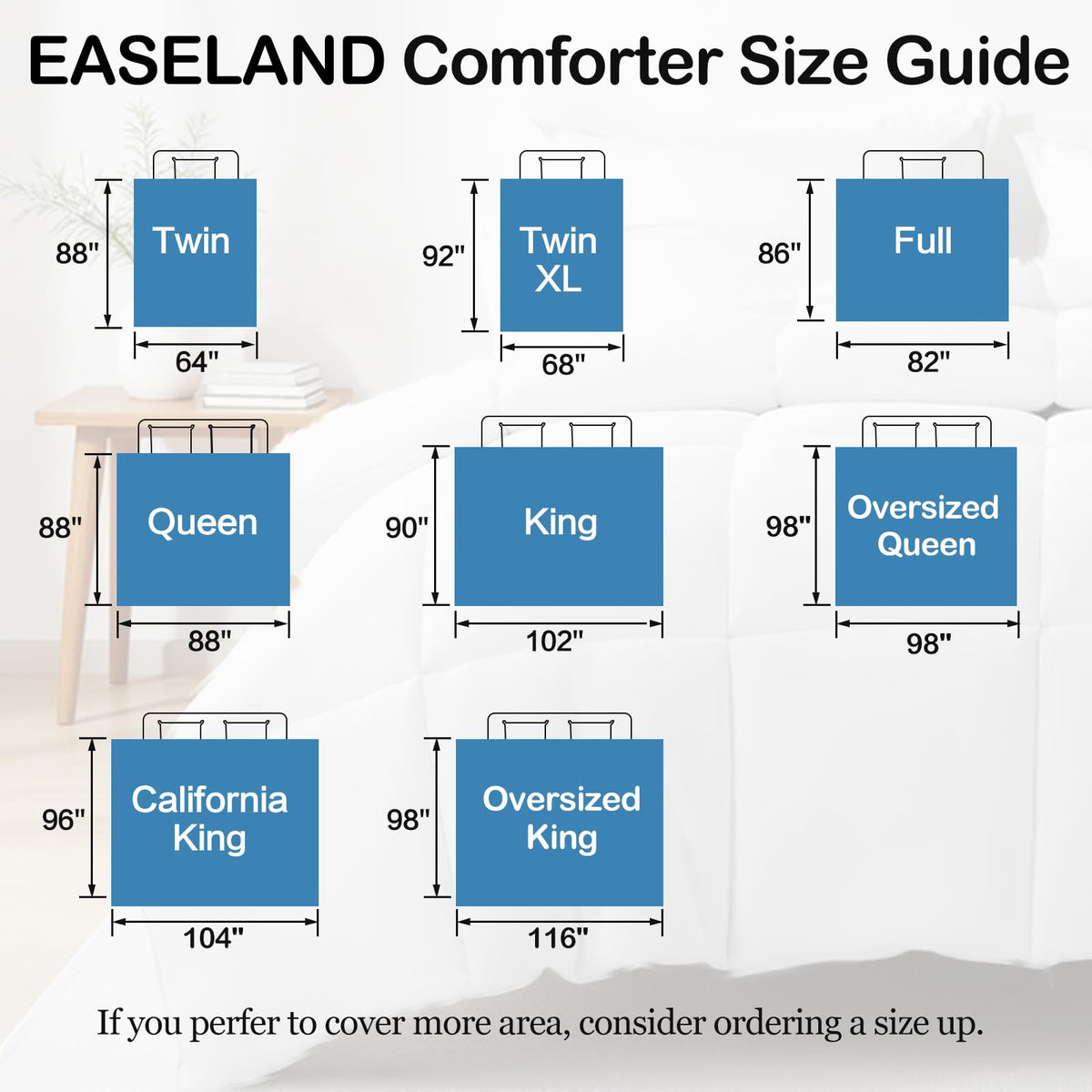 EASELAND machine-washable care helps easy upkeep.