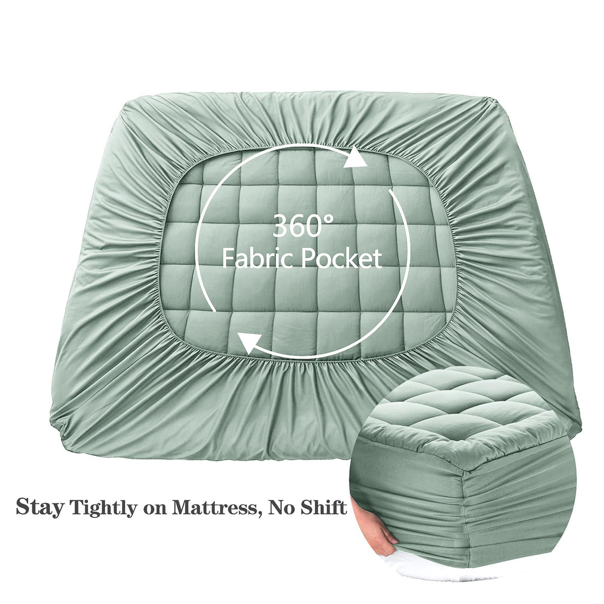 EASELAND pillow-top protector adds plush padding while protecting the mattress.