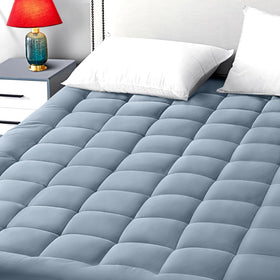 EASELAND queen size mattress pad pillow top top view for plush comfort and protection.