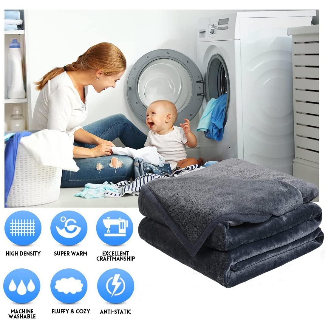 EASELAND two-sided blanket with plush and smooth surfaces for versatile comfort.
