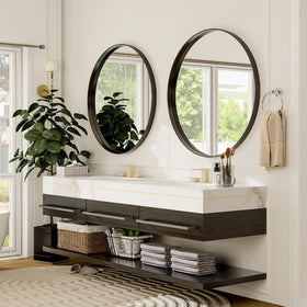 Easy installation guide for Easly 24-inch round mirror and hardware.