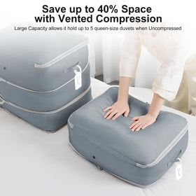 Dual reinforced handles provide easy access for horizontal or vertical storage.
