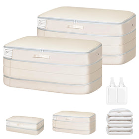 Easortm Comforter Storage Bag front view, sturdy and spacious for long-term bedding storage.