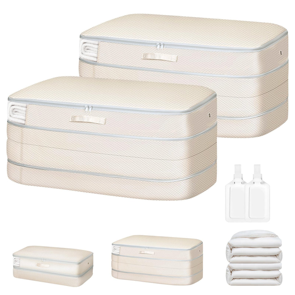 Easortm Comforter Storage Bag front view, sturdy and spacious for long-term bedding storage.