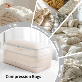 Easortm Comforter Storage Bag removable label card helps organize items.