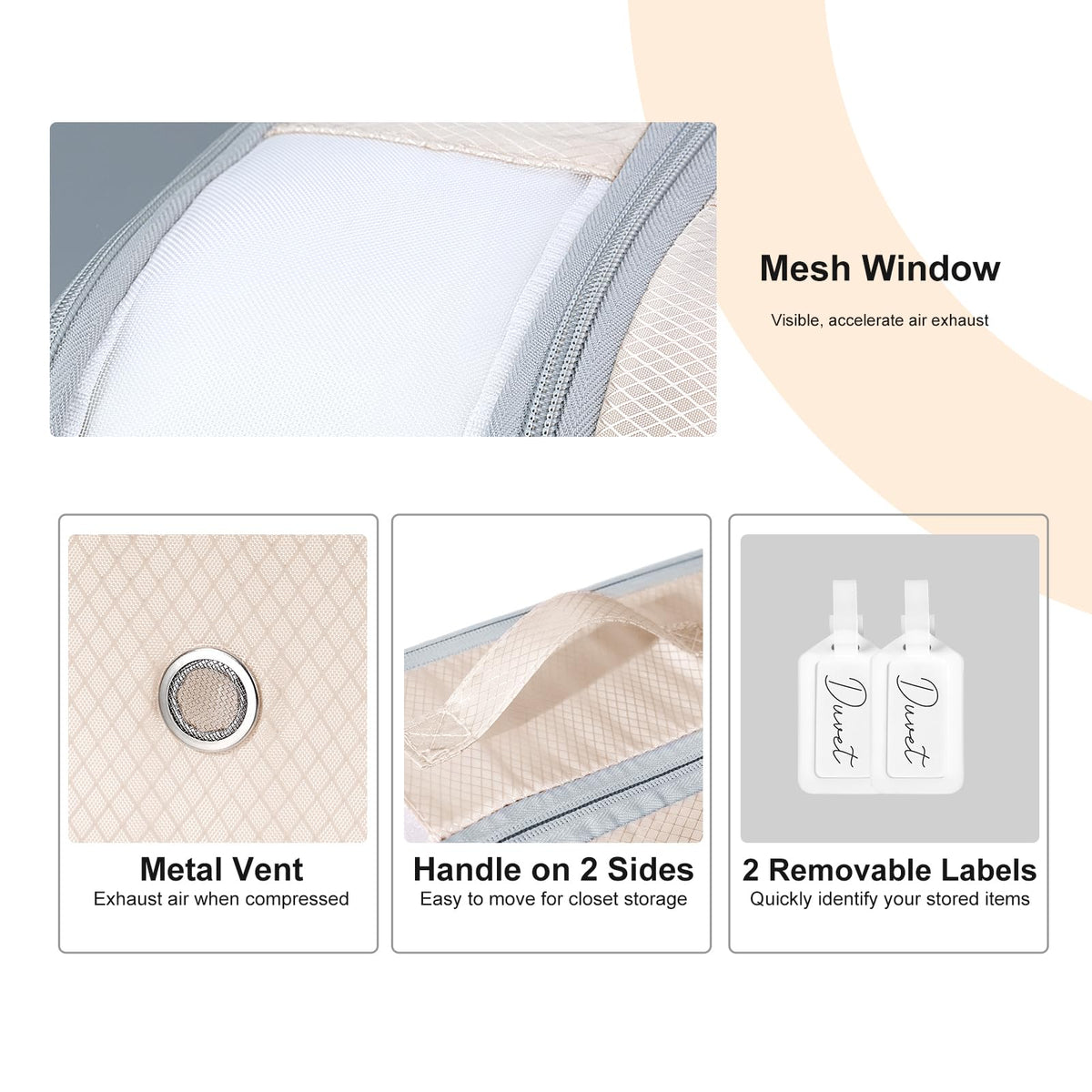 Easortm Comforter Storage Bag tear-resistant fabric ensures durability for long-term use.