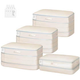 Easortm Comforter Storage Bag zip close-up for secure compression