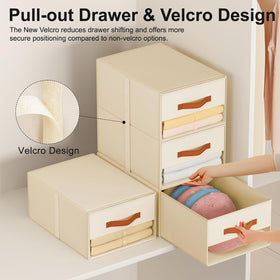 Easortm clear-view drawers allow contents to be seen at a glance for quick selection.