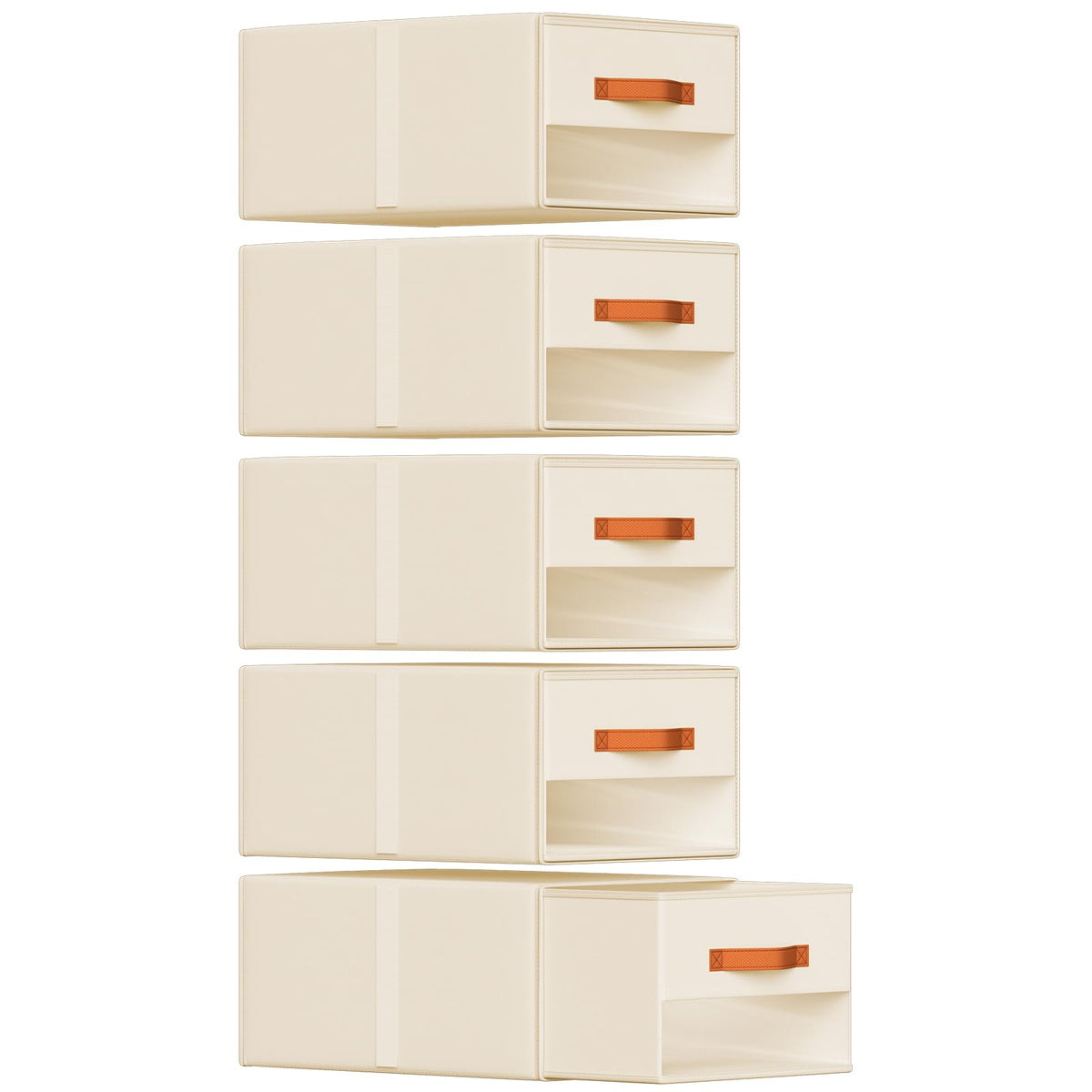 Easortm Stackable drawers with pull-out design for easy access and organized closet storage.