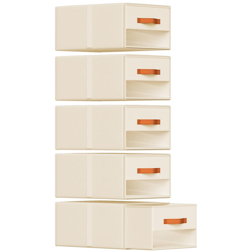 Easortm Stackable drawers with pull-out design for easy access and organized closet storage.