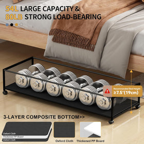 Eastherry under-bed storage with PVC dust cover lid protects contents.