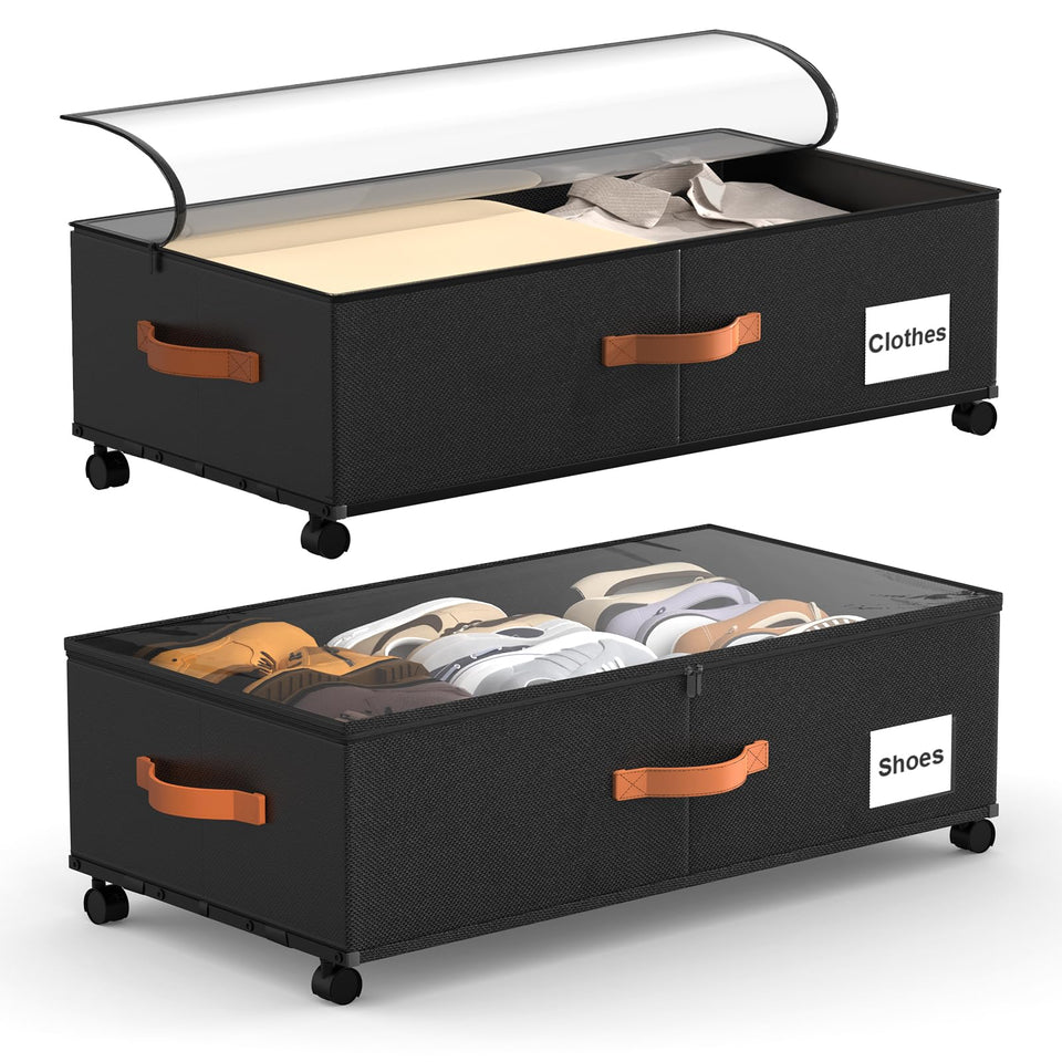 Eastherry under-bed storage with wheels for easy slide-under access