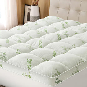 Easthome King Mattress Topper with breathable bamboo viscose fabric for cooler, comfortable sleep.
