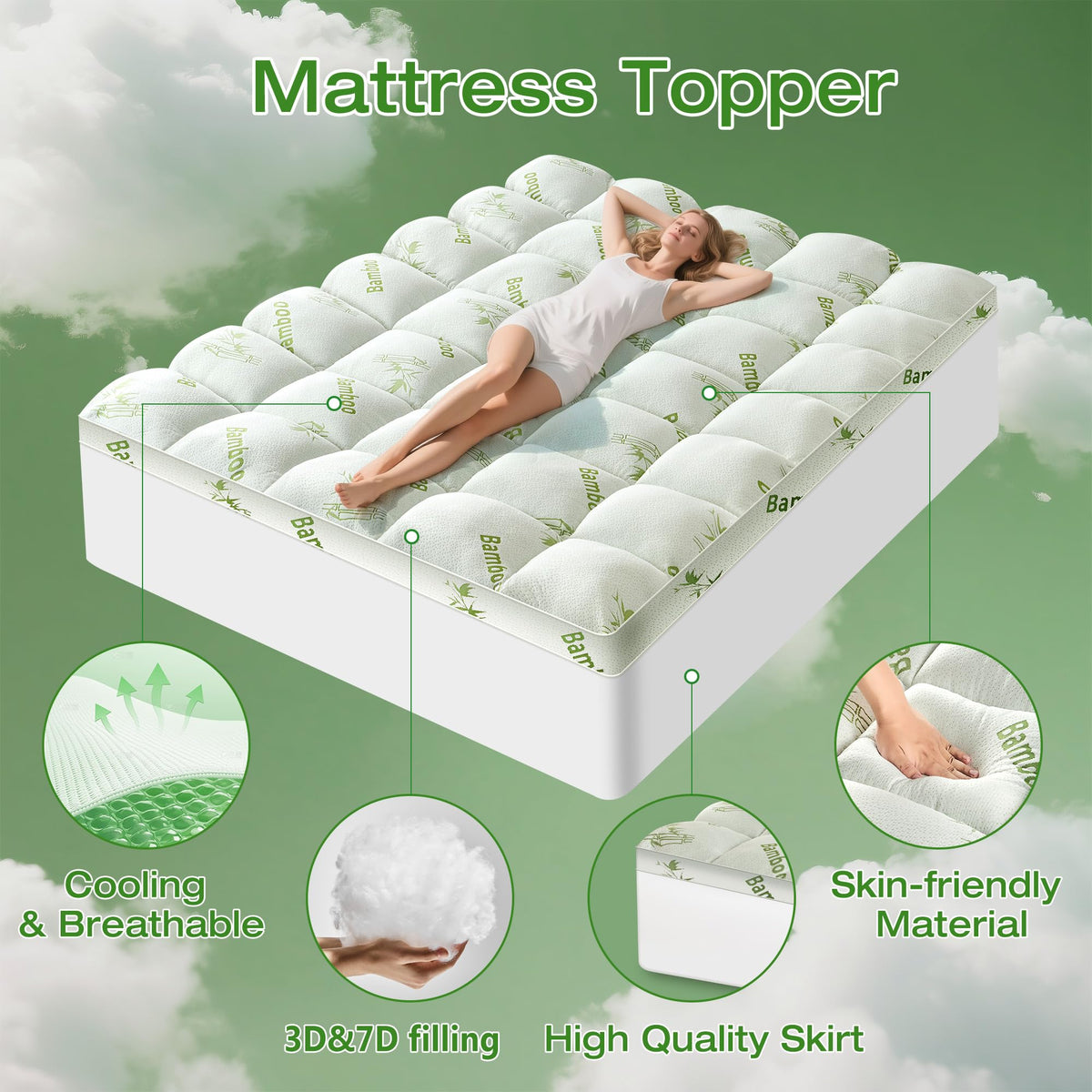 Easthome topper revealed cloud-like 3D/7D filling supporting the body.
