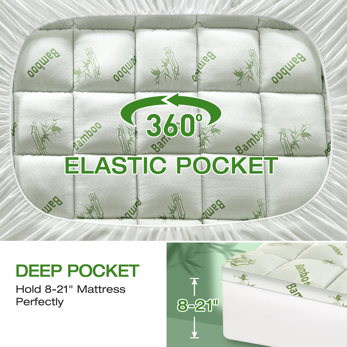 Vacuum-packaged Easthome topper, guidance to regain fullness after opening.