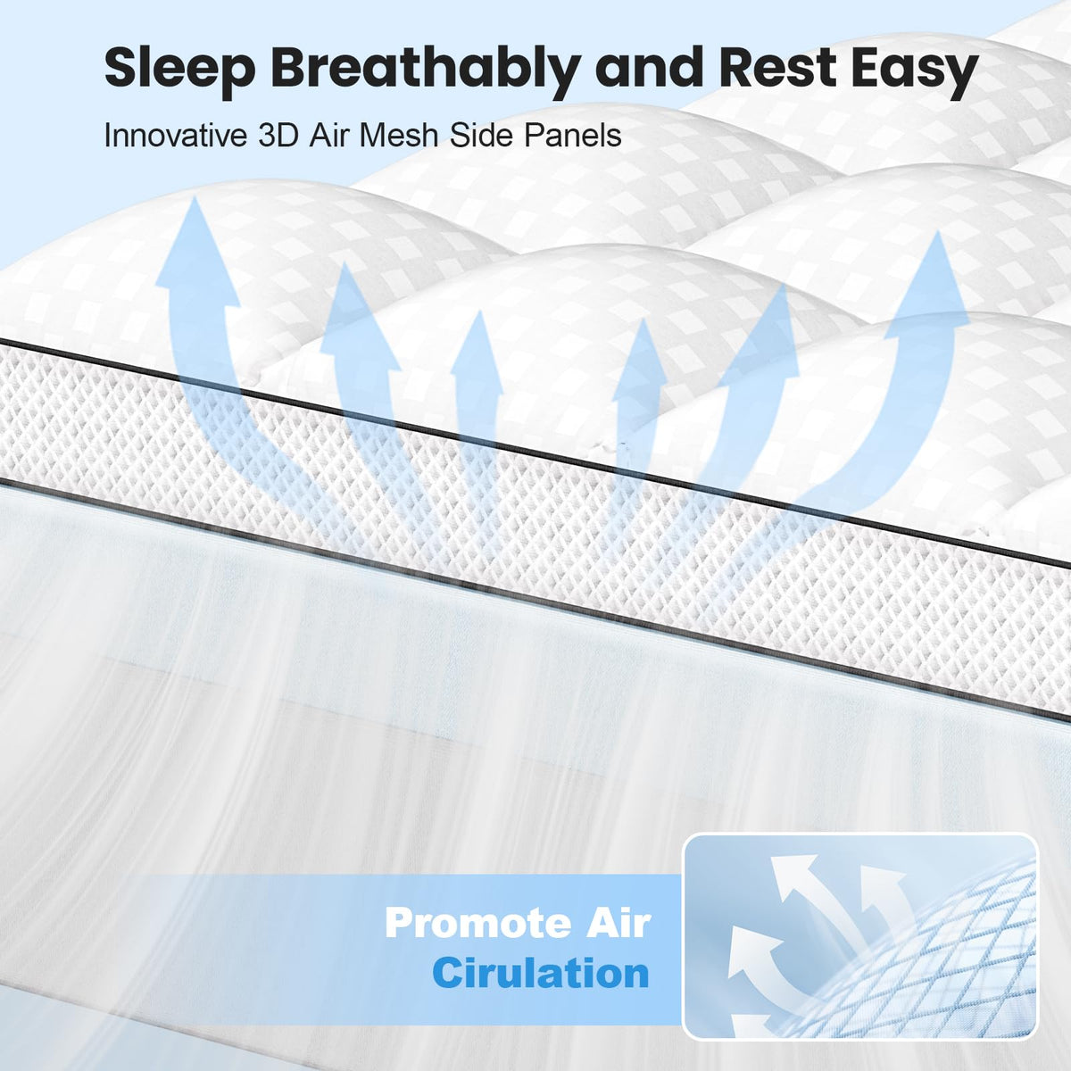 Easthome pillow-top-mattress-pad-cover adds cloudlike softness to bed setup.