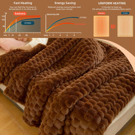 Eastsora heated blanket throw with 12 heat levels for personalized warmth