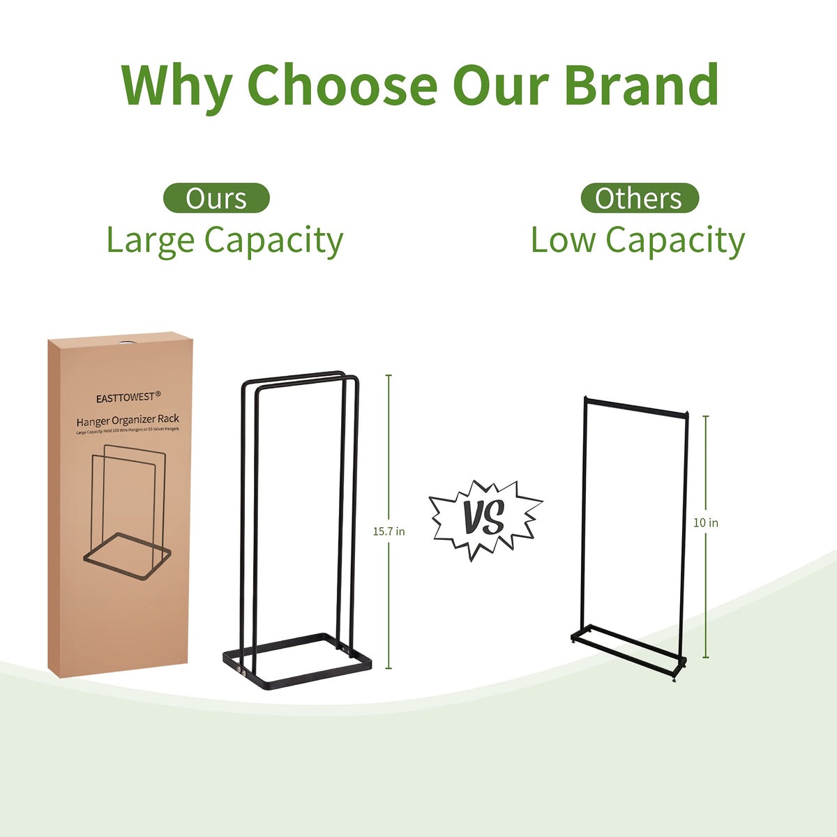 EASTTOWEST clothes hanger storage rack closet helps organize wardrobe efficiently.