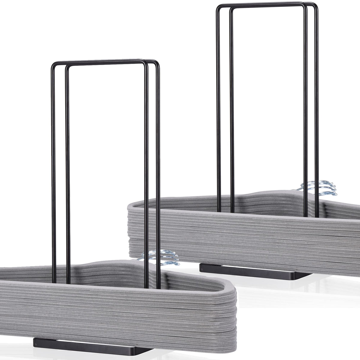 EASTTOWEST hanger organizer stacker 2-pack keeps closets tidy and maximizes space.