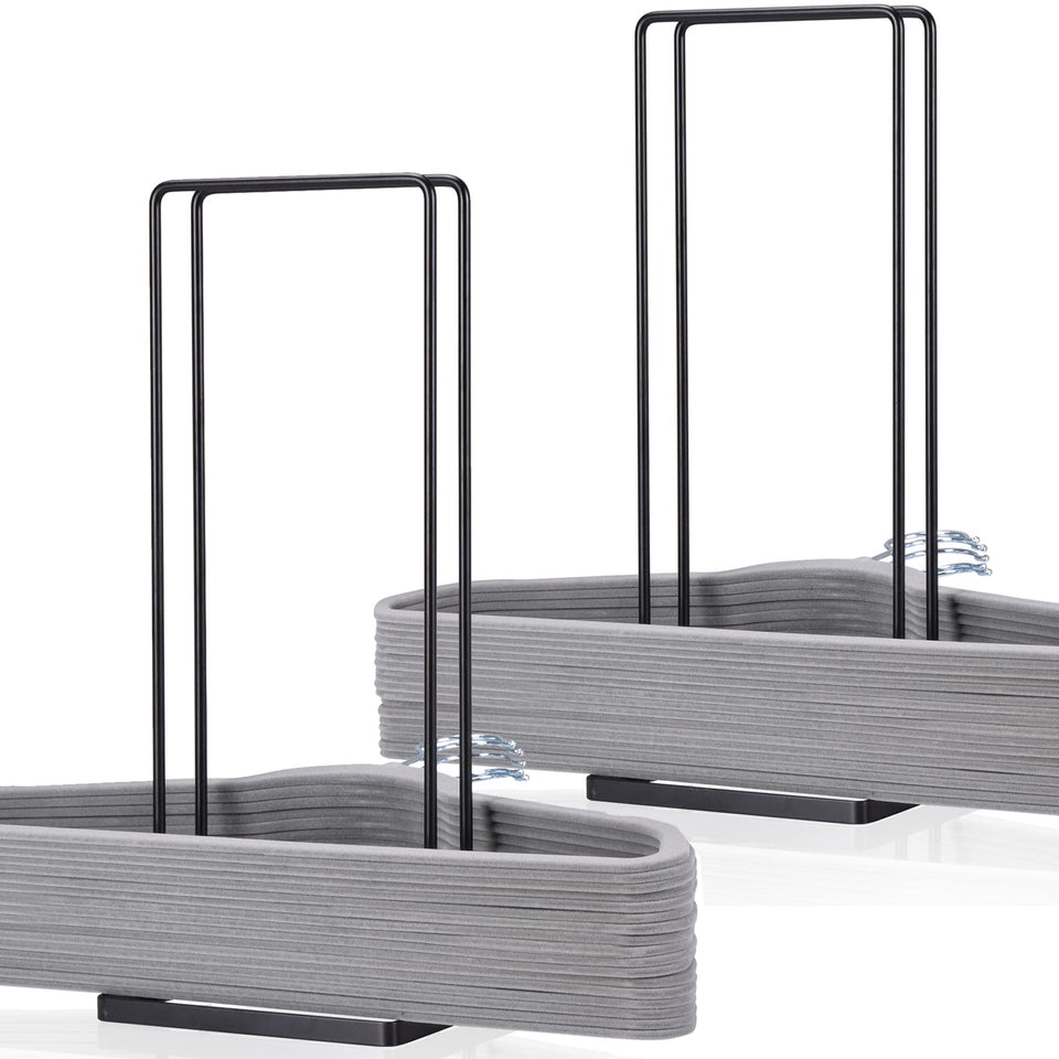 EASTTOWEST hanger organizer stacker 2-pack keeps closets tidy and maximizes space.