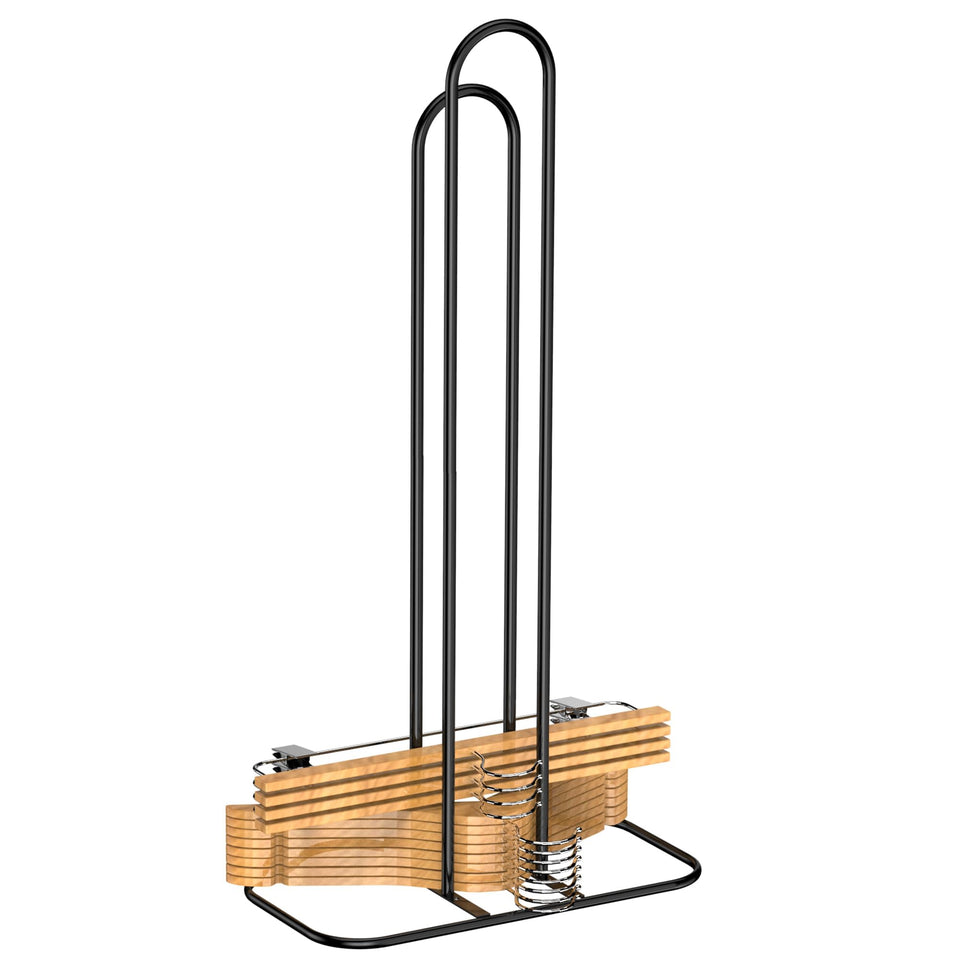 EASTTOWEST Hanger Stacker Stand front view demonstrates space-saving wardrobe organization.