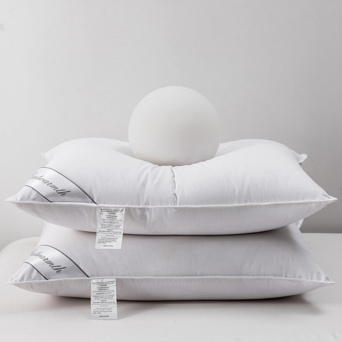 Eastwarmth goose down pillow inner for plush neck support and lasting shape