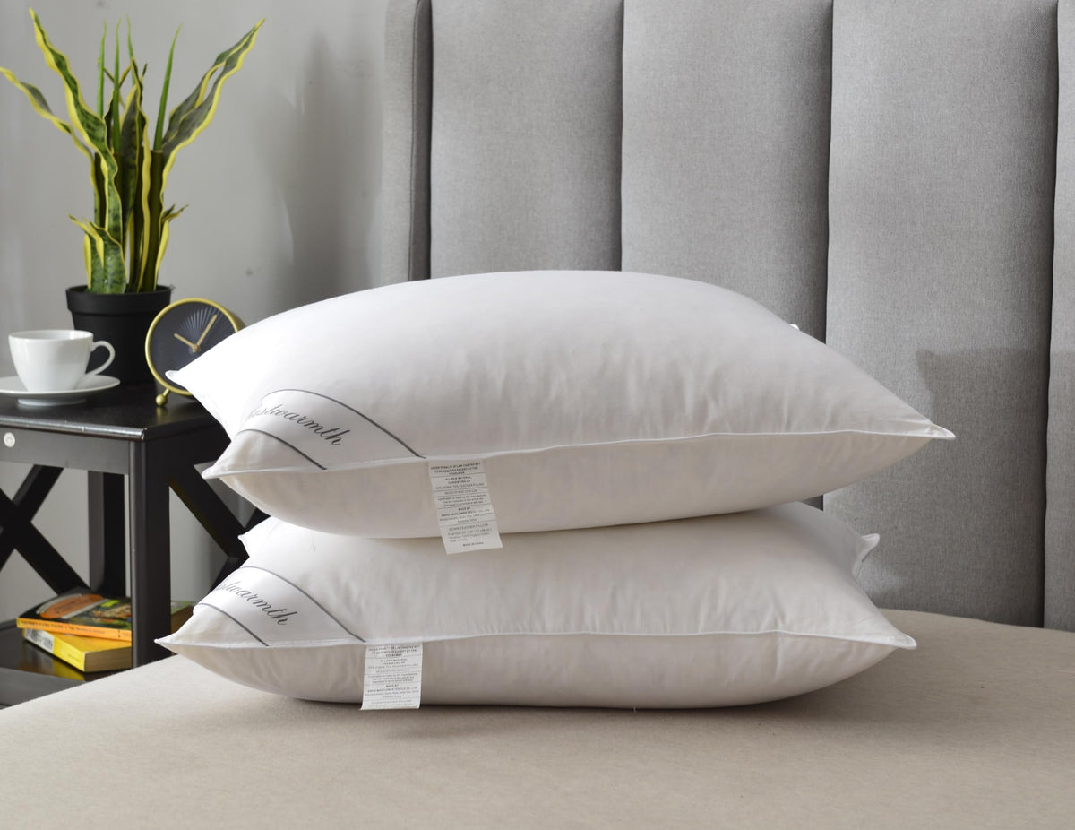 Eastwarmth pillow fabric texture close-up highlights breathable 100% cotton cover.