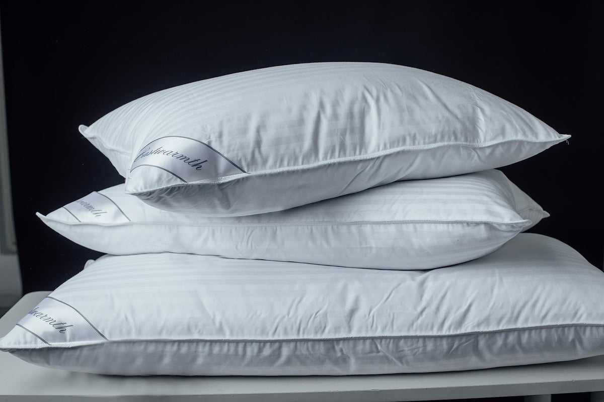Eastwarmth pillow filling with goose down and feather provides plush loft.