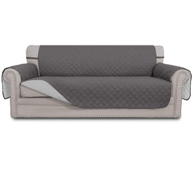 Easy-Going 4 Seater Sofa Slipcover in gray protects furniture from daily wear.