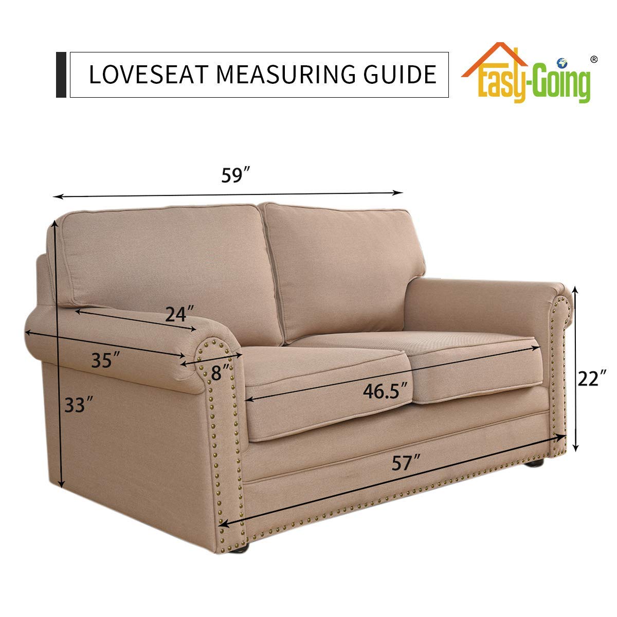 Easy-Going protects from daily wear and pet messes on a loveseat