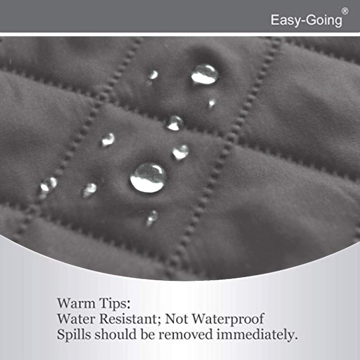 Easy-Going machine-washable cover demonstrating easy care after daily use.