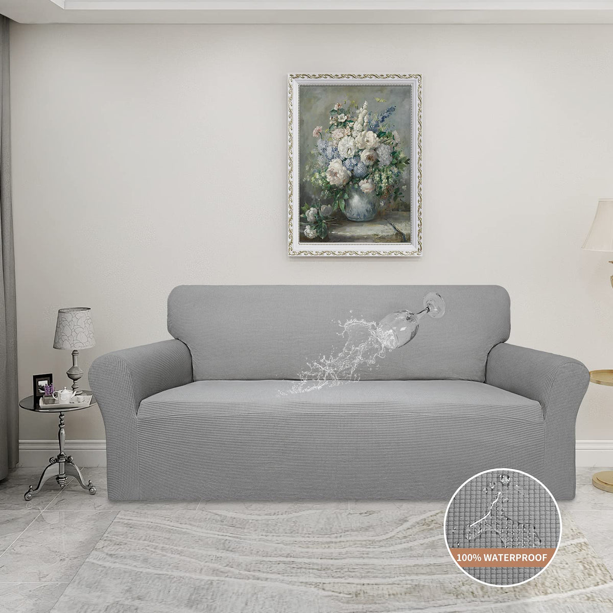 Easy-Going dual waterproof slipcover demonstrates leakproof protection for accidents.