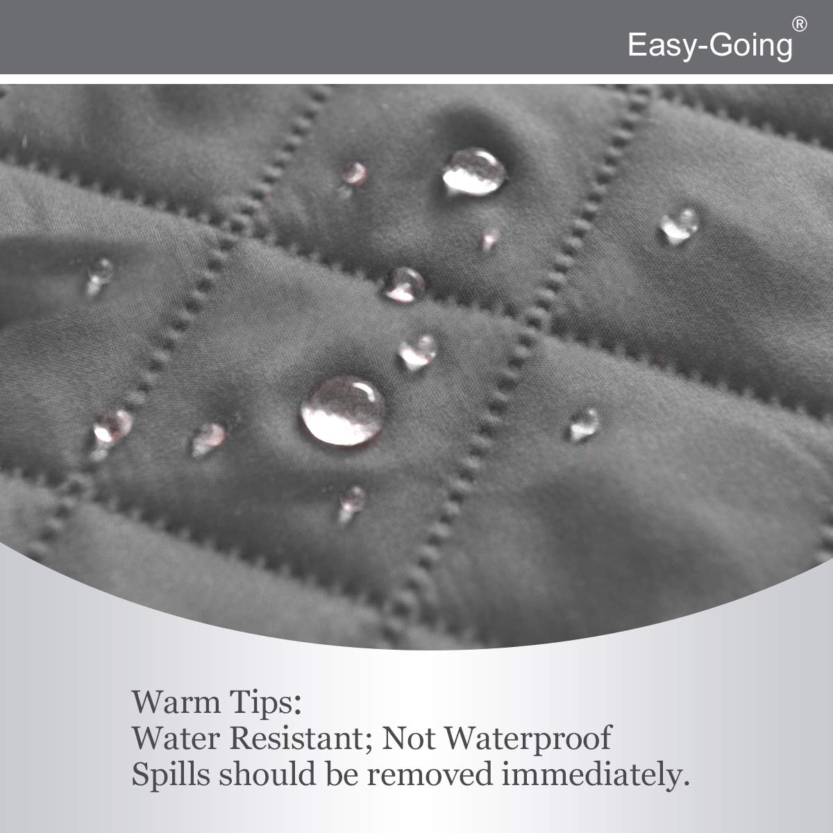 Easy-Going elastic back hem keeps the chair cover in place