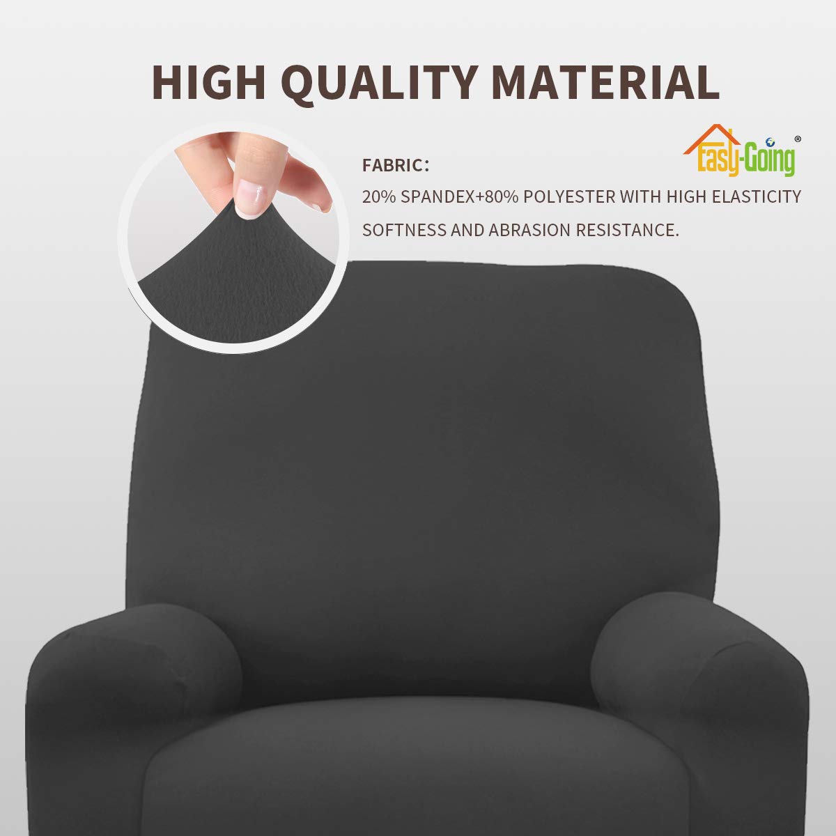 Easy-Going slipcover with elastic bottom stays in place during use.