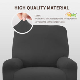 Easy-Going slipcover with elastic bottom stays in place during use.