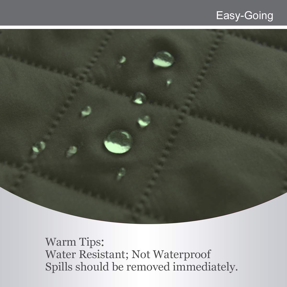 Foam pipes keep Easy-Going cover aligned for a neat look.