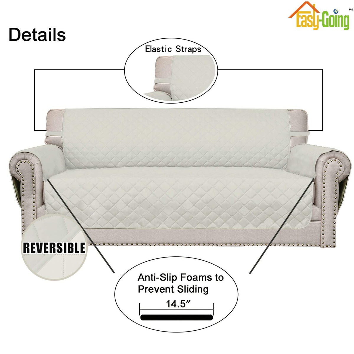Easy-Going foam pipes tuck into creases to prevent sliding and shifting.