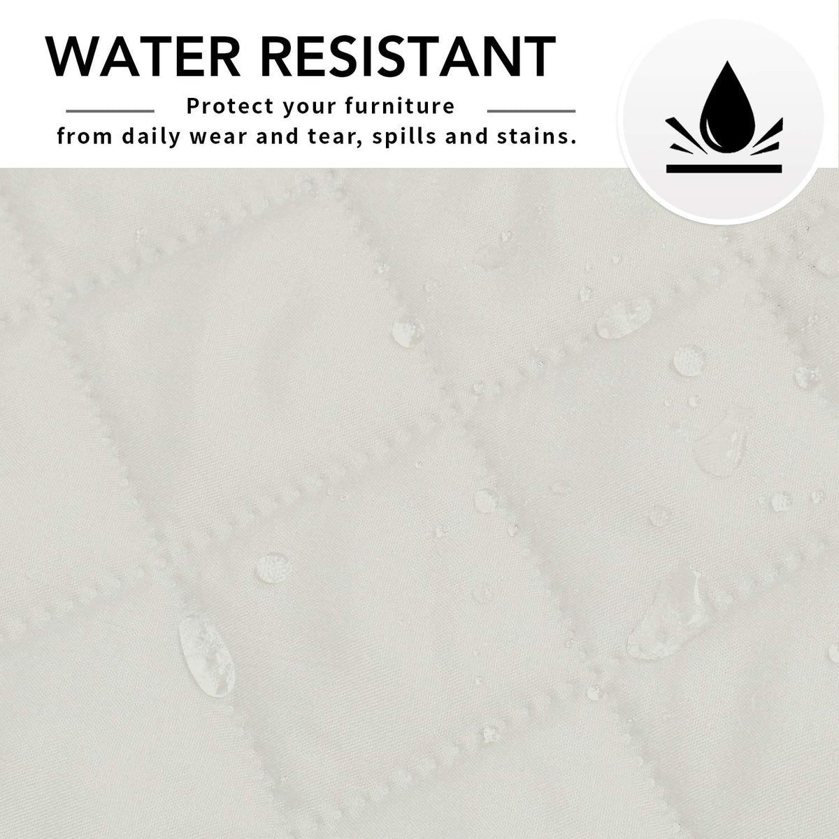 Easy-Going ivory reversible cover adds a quilted, elegant texture.