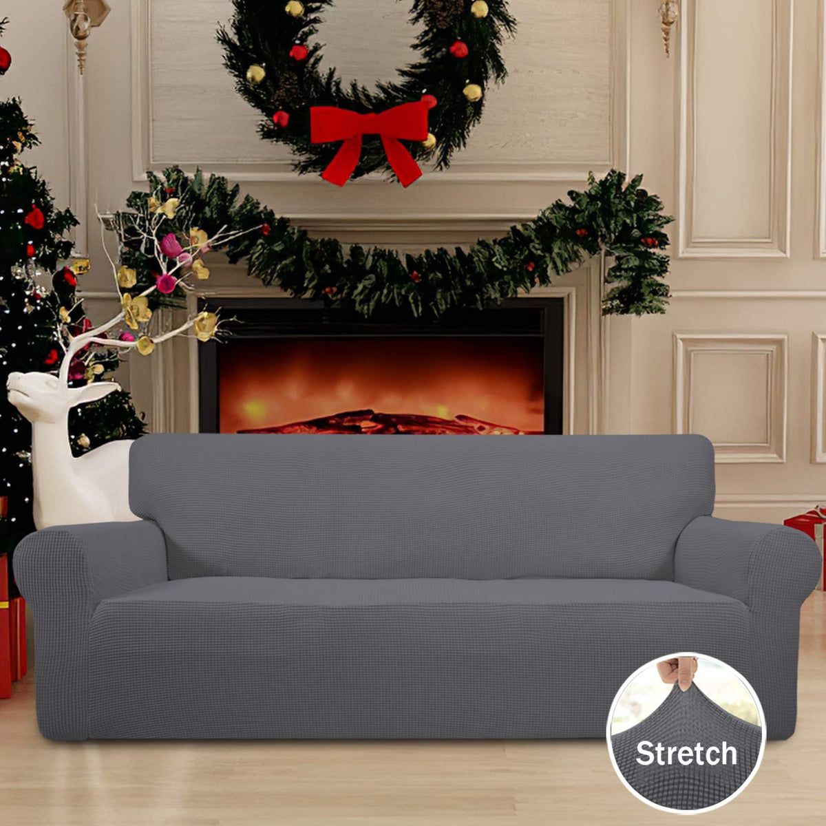 Easy-Going jacquard fabric slipcover with soft texture for daily use.