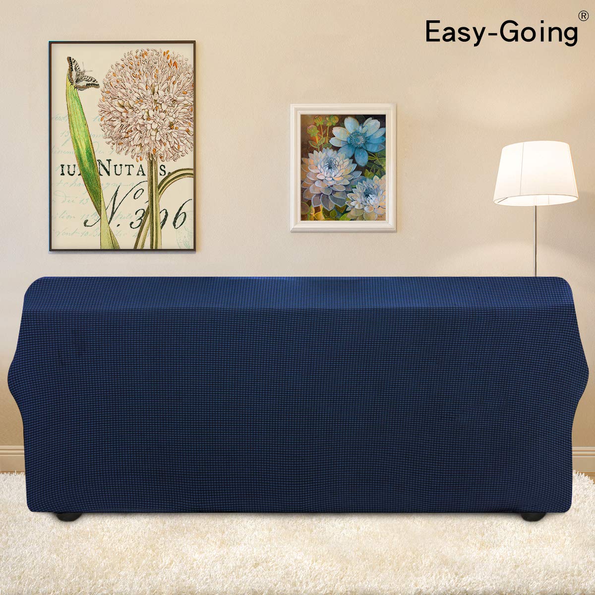 Easy-Going jacquard small-check fabric adds subtle texture and style.