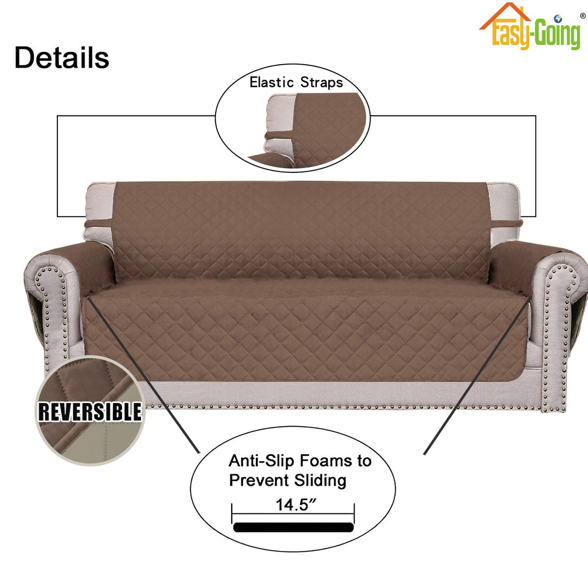 Easy-Going foam pipes secure the cover for a stable fit in busy homes